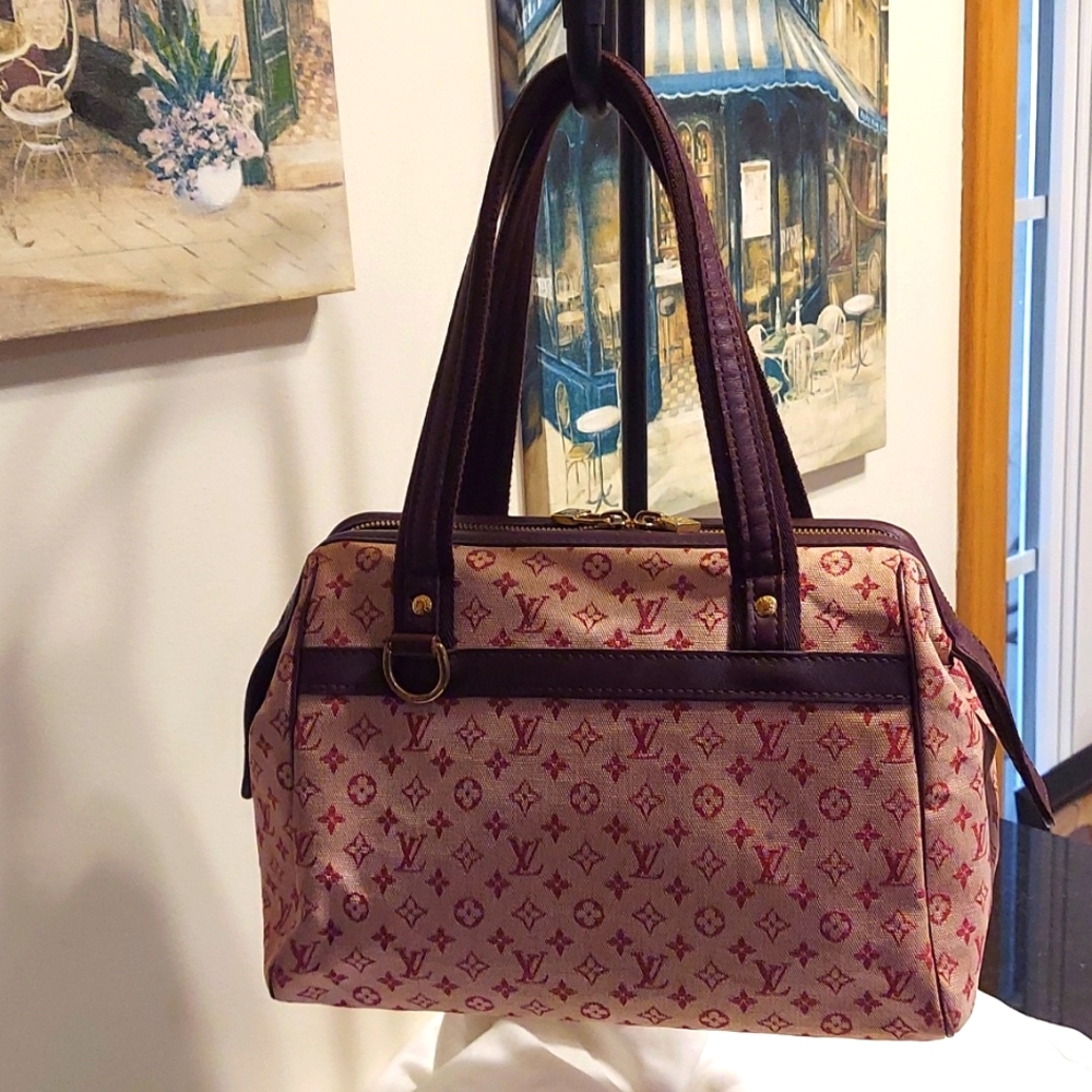 Louis Vuitton Josephine Mini Lin LV Monogram Cerise Satchel Shoulder Bag - Picture 2 of 15